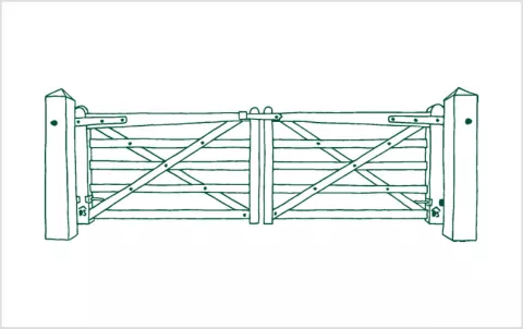 Houten poorten voor (paarden)weides | Ontdek onze Field Gate van tropisch hardhout | Een visuele meerwaarde voor je eigendom.