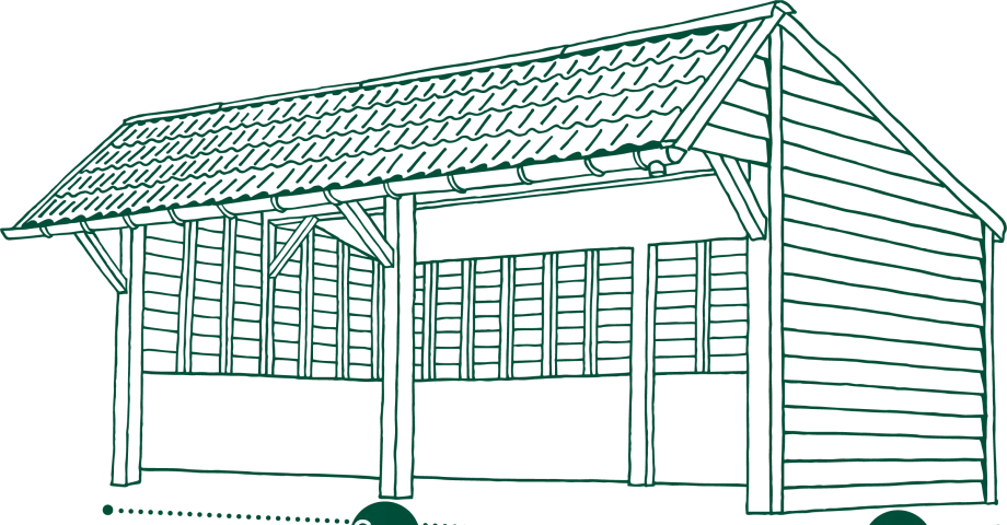 The design of a double horse shelter
