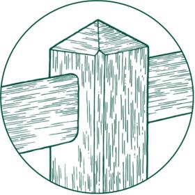 De Sutter Naturally | Clôture Ascot Poteaux carrés affinés avec pointe-de-diamant pour un aspect authentique et rural