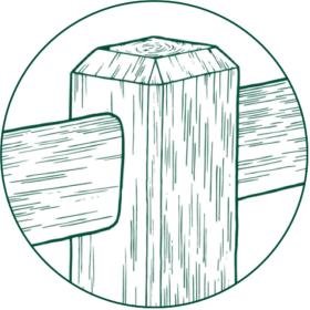 De Sutter Naturally | Houten pisteomheining| Dressuurring: veiligheid gegarandeerd met de doorlopende toprail | Geïmpregneerd zachthout