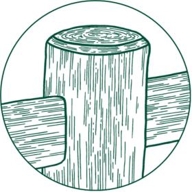 De Sutter Naturally | Houten omheiningen voor weides | Ontdek Massive: de typische ronde, robuuste paal | Glad, geïmpregneerd of gecreosoteerd hout 